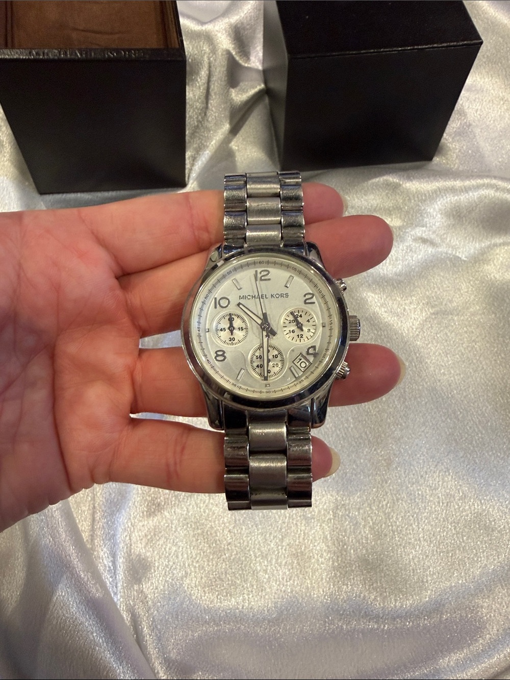 Michael Kors Men’s Silver Stainless Steel Chronograph Watch